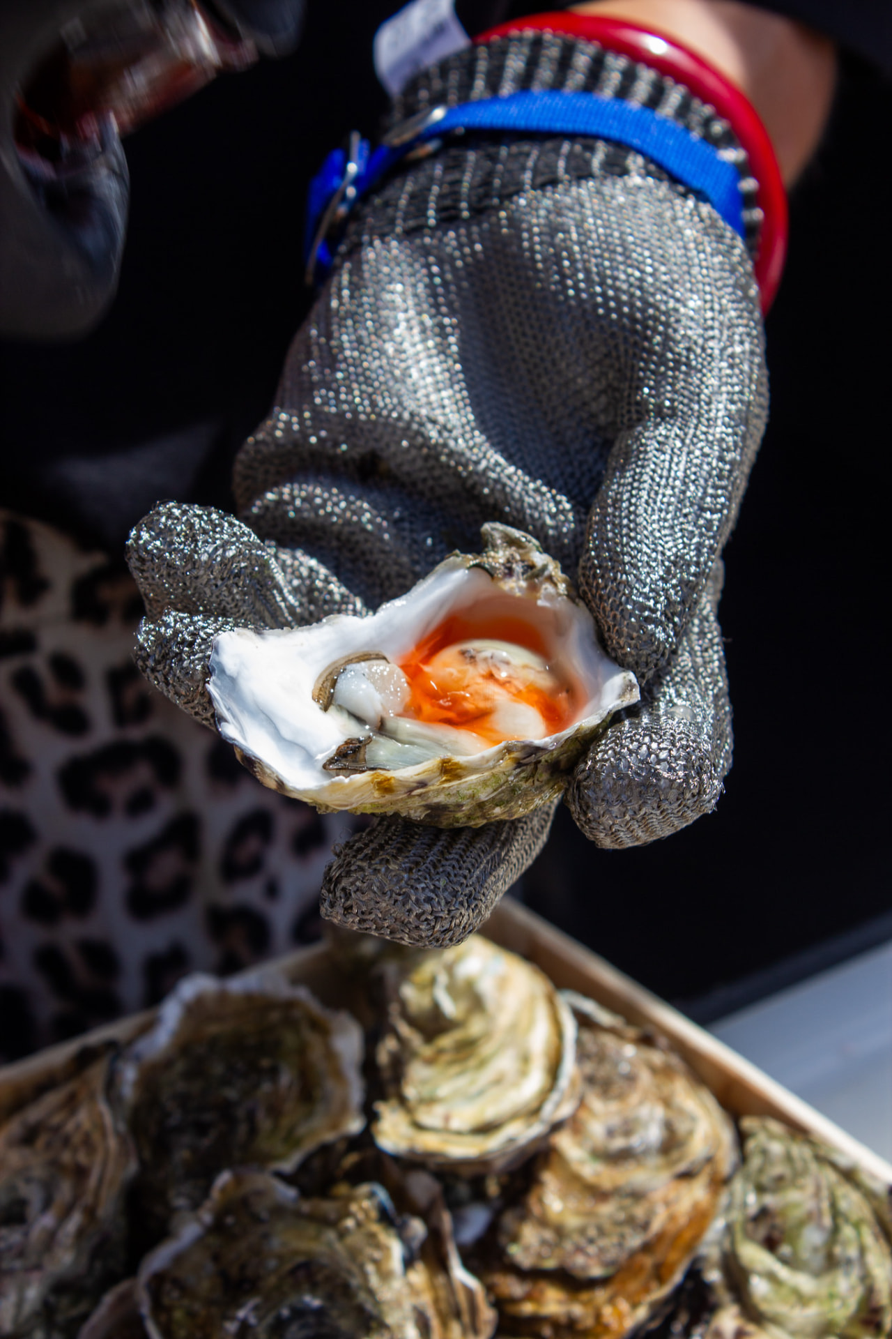 Oester met de oranje Oestertrut-vinaigrette