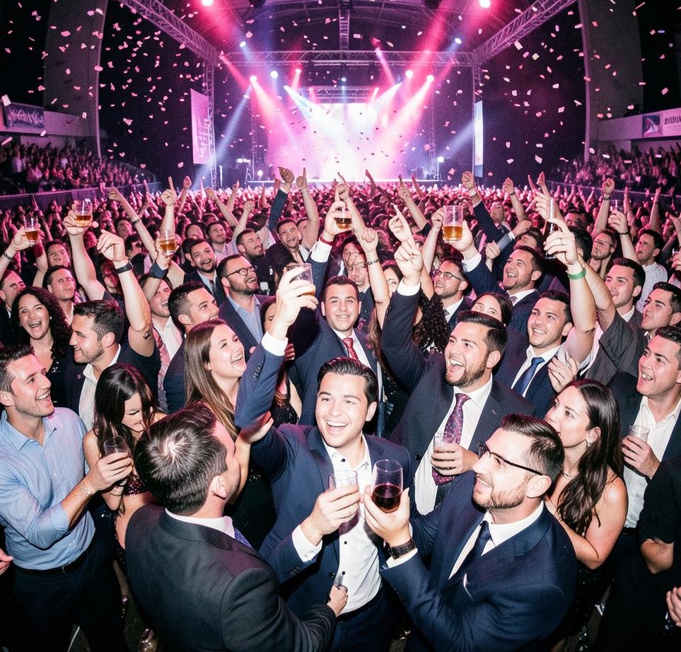 Grote mensenmassa op een grootschalig evenement